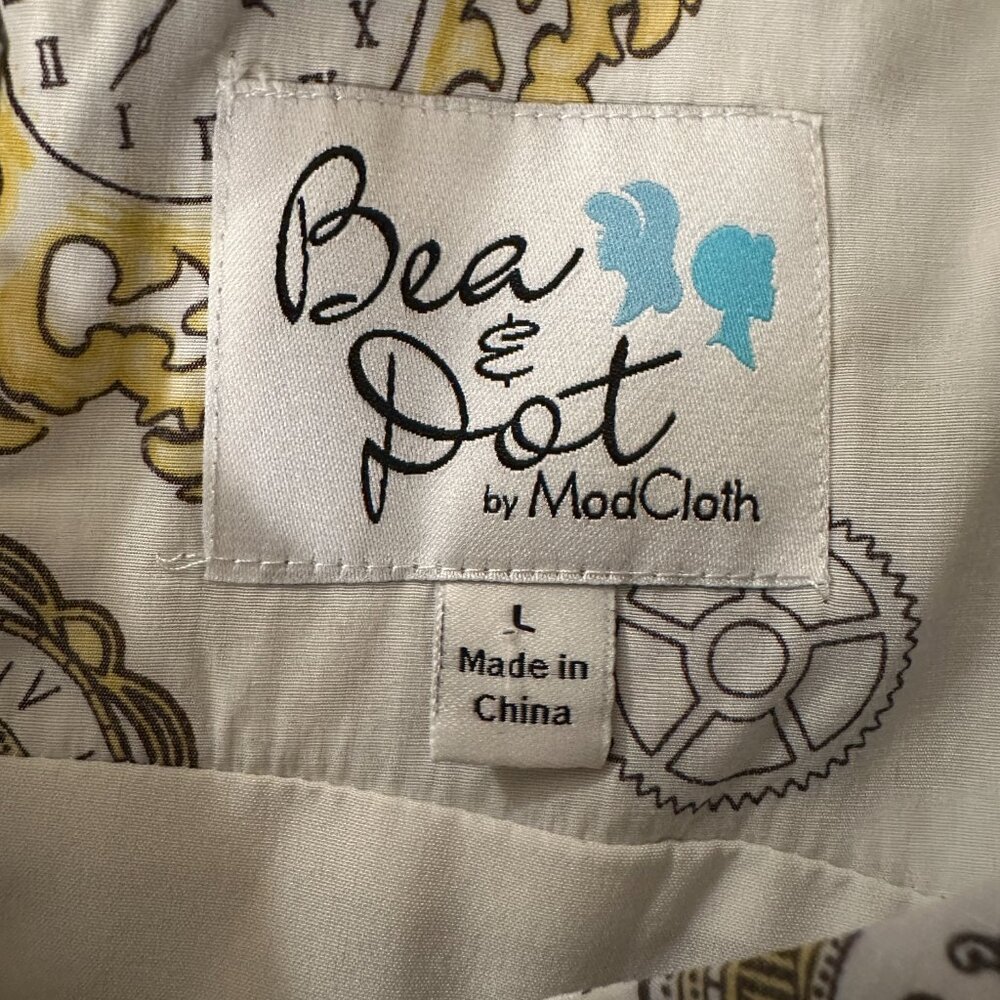 EUC Modcloth Bea & Dot Time is of the Elegance Clock Watch Print Dress in Large - Picture 3 of 11